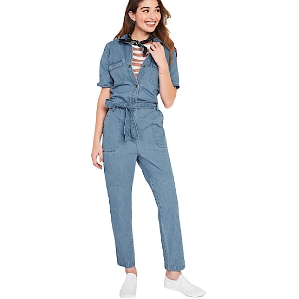Old Navy Women’s Sz M Button Utility Jumpsuit